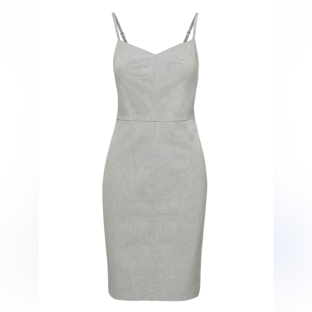 NEW Banana Republic Strappy Sheath Dress Bi-Stretch Sz 8 Gray NWT